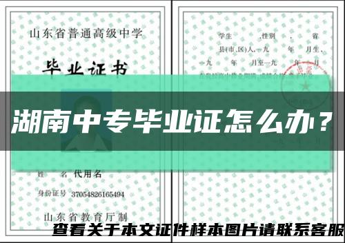 湖南中专毕业证怎么办？缩略图