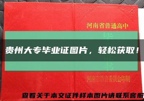 贵州大专毕业证图片，轻松获取！缩略图