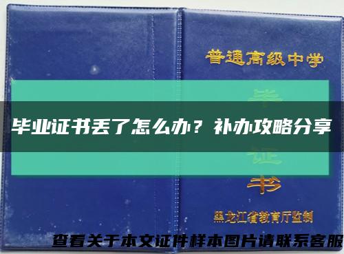 毕业证书丢了怎么办？补办攻略分享缩略图