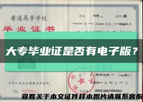 大专毕业证是否有电子版？缩略图