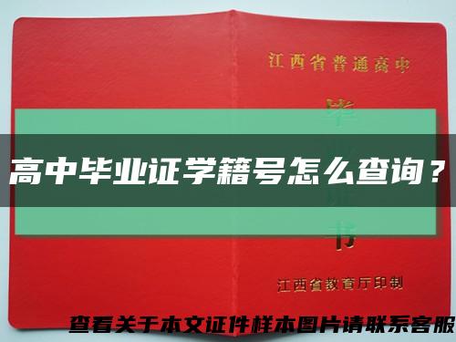 高中毕业证学籍号怎么查询？缩略图