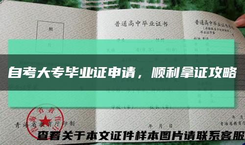 自考大专毕业证申请，顺利拿证攻略缩略图