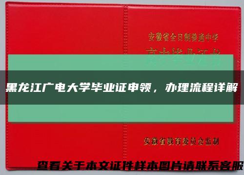 黑龙江广电大学毕业证申领，办理流程详解缩略图