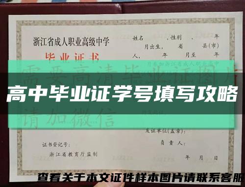 高中毕业证学号填写攻略缩略图