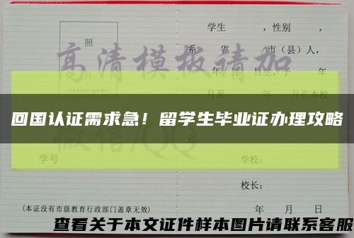 回国认证需求急！留学生毕业证办理攻略缩略图