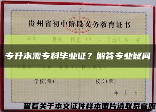 专升本需专科毕业证？解答专业疑问缩略图