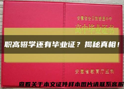 职高辍学还有毕业证？揭秘真相！缩略图