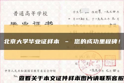 北京大学毕业证样本 – 您的成功里程碑！缩略图