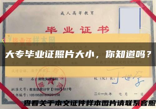 大专毕业证照片大小，你知道吗？缩略图