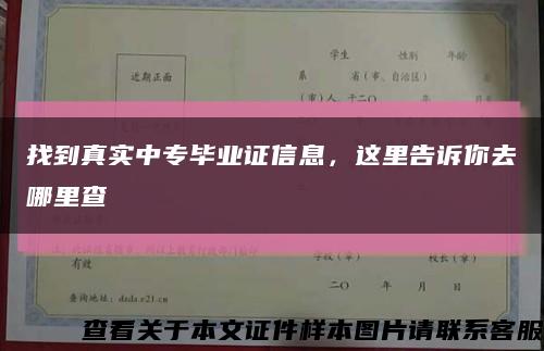 找到真实中专毕业证信息，这里告诉你去哪里查缩略图