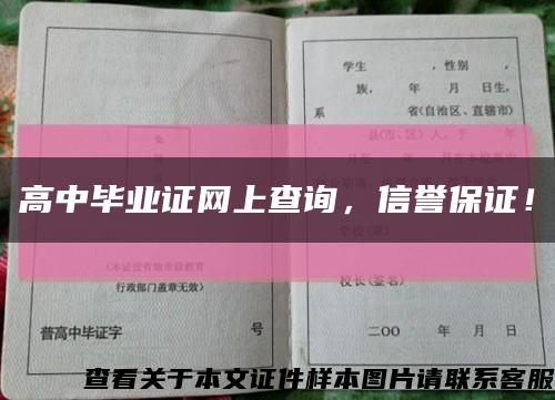 高中毕业证网上查询，信誉保证！缩略图