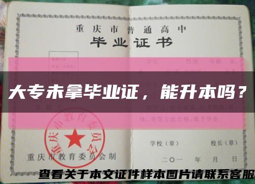 大专未拿毕业证，能升本吗？缩略图