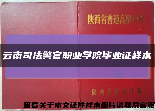 云南司法警官职业学院毕业证样本缩略图