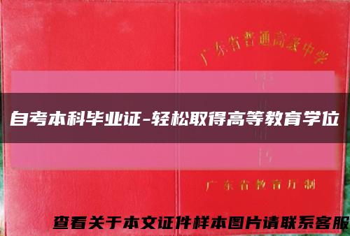 自考本科毕业证-轻松取得高等教育学位缩略图