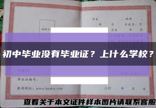 初中毕业没有毕业证？上什么学校？缩略图