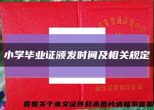 小学毕业证颁发时间及相关规定缩略图