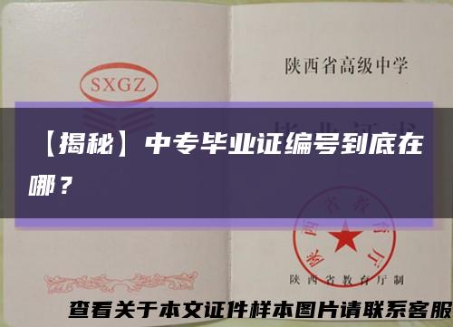 【揭秘】中专毕业证编号到底在哪？缩略图