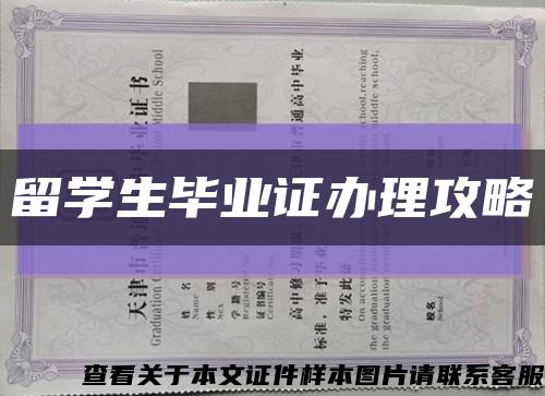 留学生毕业证办理攻略缩略图