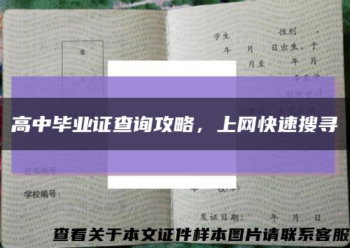 高中毕业证查询攻略，上网快速搜寻缩略图