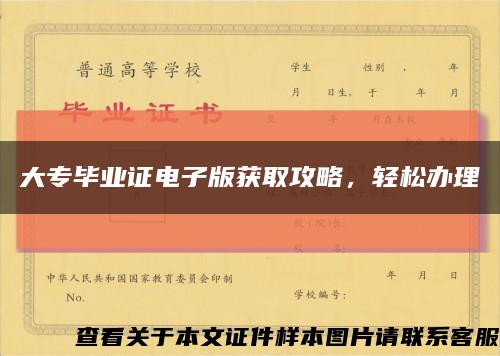 大专毕业证电子版获取攻略，轻松办理缩略图