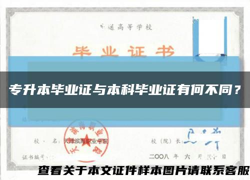 专升本毕业证与本科毕业证有何不同？缩略图