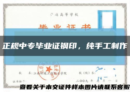 正规中专毕业证钢印，纯手工制作缩略图