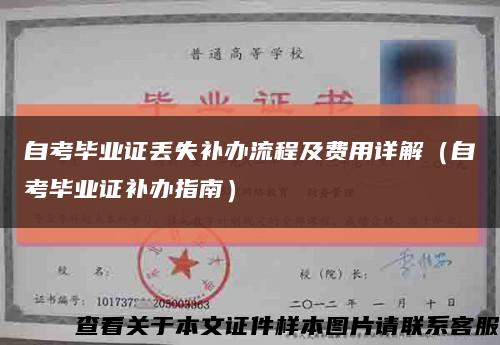 自考毕业证丢失补办流程及费用详解（自考毕业证补办指南）缩略图