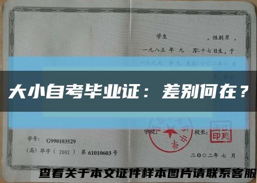 大小自考毕业证：差别何在？缩略图