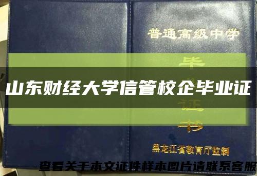 山东财经大学信管校企毕业证缩略图