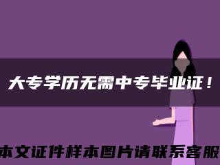 大专学历无需中专毕业证！缩略图