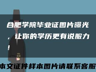 合肥学院毕业证图片曝光，让你的学历更有说服力！缩略图