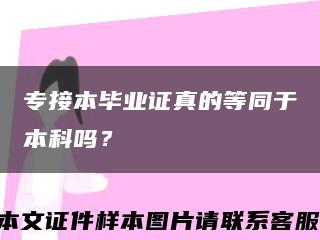 专接本毕业证真的等同于本科吗？缩略图