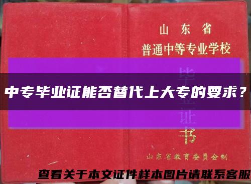 中专毕业证能否替代上大专的要求？缩略图