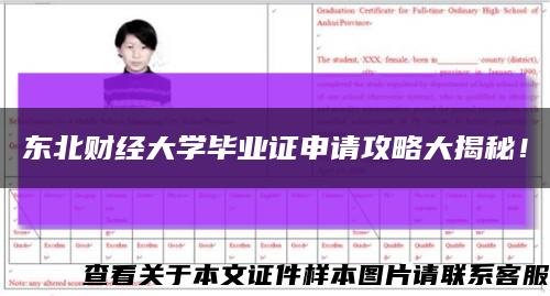 东北财经大学毕业证申请攻略大揭秘！缩略图