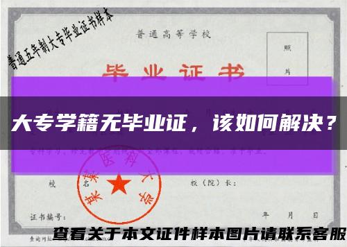 大专学籍无毕业证，该如何解决？缩略图