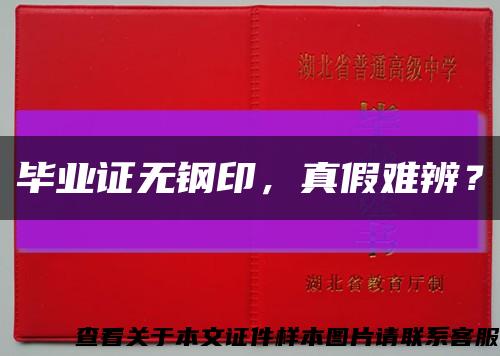 毕业证无钢印，真假难辨？缩略图