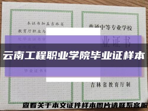 云南工程职业学院毕业证样本缩略图