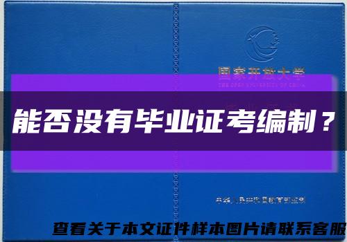 能否没有毕业证考编制？缩略图