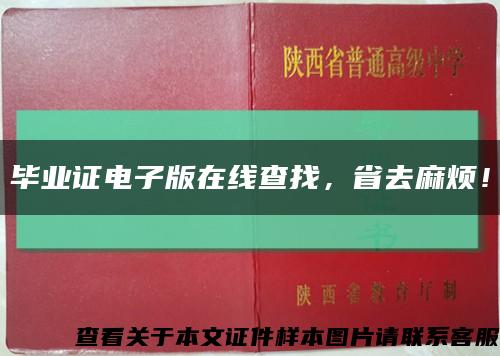 毕业证电子版在线查找，省去麻烦！缩略图