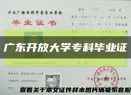 广东开放大学专科毕业证缩略图