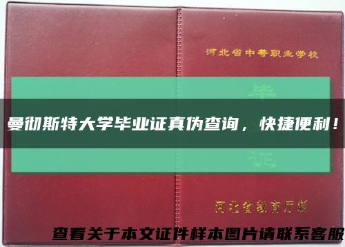 曼彻斯特大学毕业证真伪查询，快捷便利！缩略图