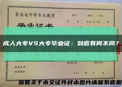 成人大专VS大专毕业证：到底有何不同？缩略图