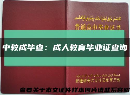 中教成毕查：成人教育毕业证查询缩略图