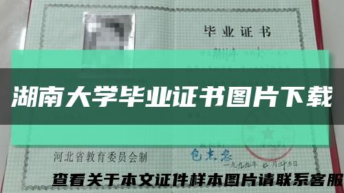 湖南大学毕业证书图片下载缩略图