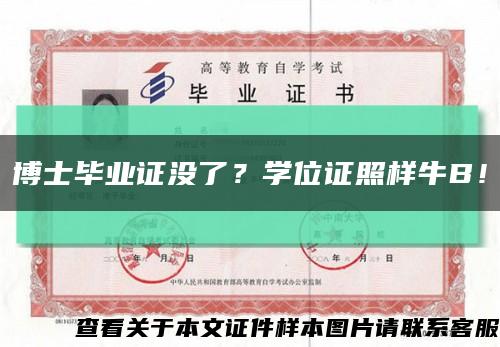 博士毕业证没了？学位证照样牛B！缩略图
