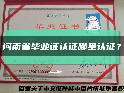 河南省毕业证认证哪里认证？缩略图