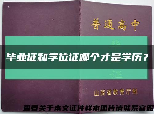 毕业证和学位证哪个才是学历？缩略图