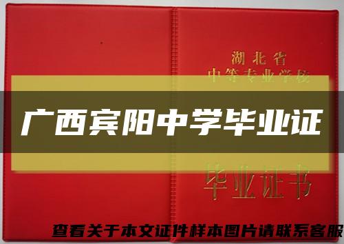 广西宾阳中学毕业证缩略图