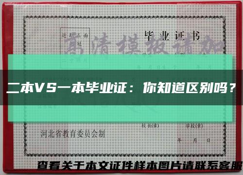 二本VS一本毕业证：你知道区别吗？缩略图