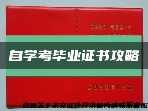 自学考毕业证书攻略缩略图